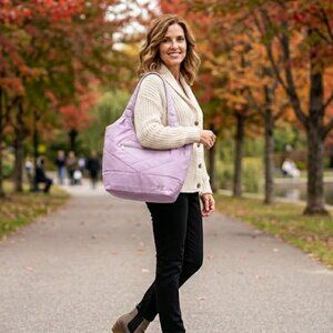 NWOT Lug Gondola European Shopper In Sugarplum & NWT Heart Pouch